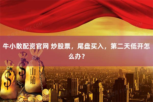 牛小散配资官网 炒股票，尾盘买入，第二天低开怎么办？